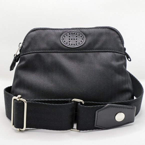 Hermes Hermès Bolide Santur Waist Bag/Golf Pouch in Black Toile Leather with ... - Picture 1 of 11